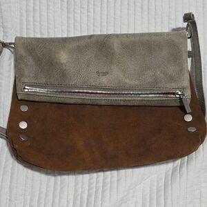 Hammitt Gray and Brown Leather Crossbody Bag